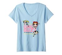 Femme Powerpuff Girl Girl Buzz T-Shirt avec Col en V