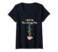 Femme Praticien Reiki Guérison Énergie Chakra Aligné Lightworker T-Shirt avec Col en V