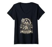 Femme Pray Fight Endure Chrétien Guerrier Chevalier Templier T-Shirt avec Col en V