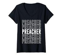 Femme Prêcheur T-Shirt avec Col en V
