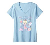 Femme Precious Moments How to Be a Princess Collage Cute Girly T-Shirt avec Col en V