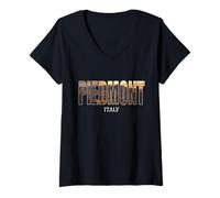 Femme Préfecture du Piémont Italie Ville Piémont Vintage Italie T-Shirt avec Col en V