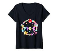 Femme Premier Jour de Bracelet d'amitié pré-k Retour à l'école T-Shirt avec Col en V