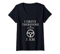Femme Premier propriétaire de voiture, nouveau chauffeur, étape importante, Ride Pride Independence T-Shirt avec Col en V
