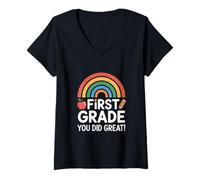 Femme Première année, tu as Bien Fait la rentrée T-Shirt avec Col en V