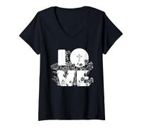 Femme Première Communion Amour chrétien eucharistie Foi catholique T-Shirt avec Col en V