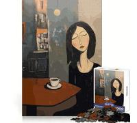 Femme prenant Un café dans Un café, Style Amedeo Modigliani Puzzle Adulte de 1000 pièces, 38x26cm Détente et mémoire Design Silencieux Cadeau Unique