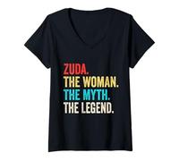Femme Prénom Zuda The Woman The Myth and The Legend T-Shirt avec Col en V