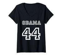 Femme Président Barack Obama 44 44th US Amérique États-Unis T-Shirt avec Col en V