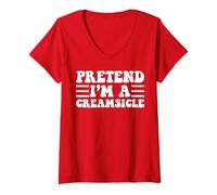 Femme Pretend I'm a Creamsicle - Unique Funny Halloween Costume T-Shirt avec Col en V