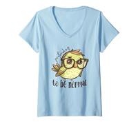 Femme Prétendant être Un Oiseau Insolite Normal T-Shirt avec Col en V