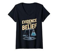 Femme Preuves concernant Les échelles de croyance et la Conception des gobelets T-Shirt avec Col en V