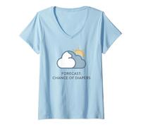 Femme Prévision des Chances de Couches pour Les Nouveaux Parents T-Shirt avec Col en V