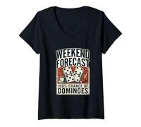 Femme Prévisions du W nd 100% Chance of Dominoes Domino T-Shirt avec Col en V
