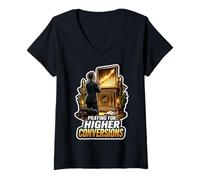 Femme Priant pour des conversions Plus élevées | Funny Marketer Men T-Shirt avec Col en V