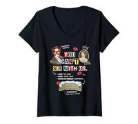Femme Pride and Prejudice, Jane Austen ; Mr Darcy Elizabeth Bennet T-Shirt avec Col en V
