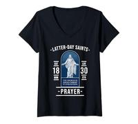 Femme Prière des Saints des Derniers Jours - Parler à Dieu T-Shirt avec Col en V
