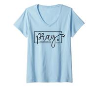 Femme Priez Les Hommes et Les Femmes chrétiens prient Les chrétiens prières T-Shirt avec Col en V