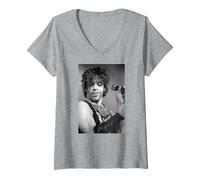 Femme Prince Live 1981 Amsterdam Purple Rain par Virginia Turbett T-Shirt avec Col en V