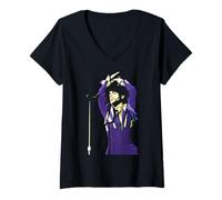 Femme Prince Live, Acte II de la tournée Era Purple Rain 1993 T-Shirt avec Col en V