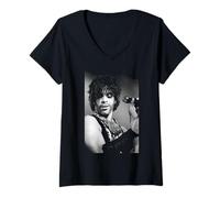 Femme Prince Live Amsterdam 1981 Purple Rain par Virginia Turbett T-Shirt avec Col en V
