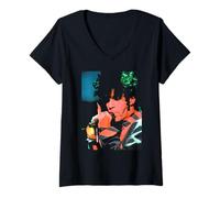 Femme Prince Live Love Symbol Era 1993 T-Shirt avec Col en V