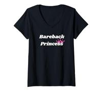 Femme Princesse Bareback - Cadeau Princesse pour Petite Amie ou Femme T-Shirt avec Col en V