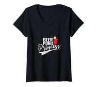 Femme Princesse Beer Pong T-Shirt avec Col en V