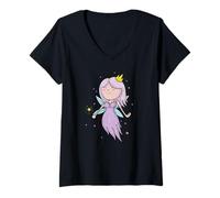 Femme Princesse comme fée Fille T-Shirt avec Col en V