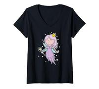 Femme Princesse comme fée Fille T-Shirt avec Col en V