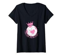 Femme Princesse de Football T-Shirt avec Col en V