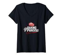 Femme Princesse de pâtisserie T-Shirt avec Col en V
