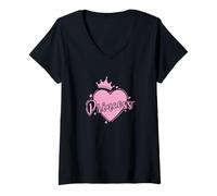 Femme Princesse du cœur T-Shirt avec Col en V