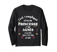 Femme Princesse Humour Cadeau Personnalisé Prénom Agnès Manche Longue