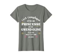 Femme Princesse Humour Cadeau Personnalisé Prénom Gwendoline T-Shirt
