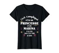 Femme Princesse Humour Cadeau Personnalisé Prénom Marina T-Shirt
