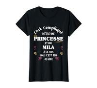 Femme Princesse Humour Cadeau Personnalisé Prénom Mila T-Shirt