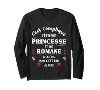 Femme Princesse Humour Cadeau Personnalisé Prénom Romane Manche Longue