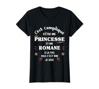 Femme Princesse Humour Cadeau Personnalisé Prénom Romane T-Shirt