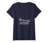Femme Princesse mais Aussi la méchante Reine T-Shirt avec Col en V