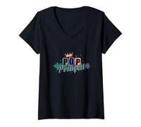 Femme Princesse Pop T-Shirt avec Col en V