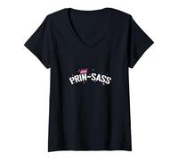 Femme Princesse Prin-Sass T-Shirt avec Col en V