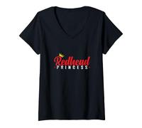 Femme Princesse rousse T-Shirt avec Col en V