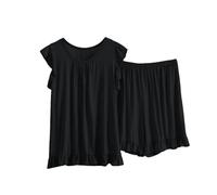 Femme Printemps ÉTé Couleur Unie Casual Short Manches Courtes Pyjama Short Femmes Accueil Ensemble