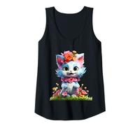 Femme Printemps Jardin Chaton Fleur Chat Fille Floral Blossom Débardeur