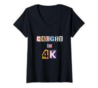 Femme Pris dans Un mème Funny Vintage Ransom Note Gen-Z en 4K T-Shirt avec Col en V