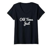 Femme Prison de la Vieille Ville T-Shirt avec Col en V