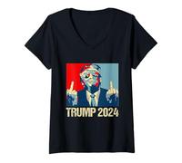 Femme Pro Trump Poster des Supporters républicains 2024 I'll Be Back T-Shirt avec Col en V