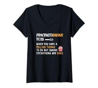 Femme Procrastibaking Verbe Million Things Ignore T-Shirt avec Col en V