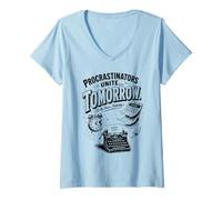 Femme Procrastinator Funny Tomorrow Humour Tee T-Shirt avec Col en V
